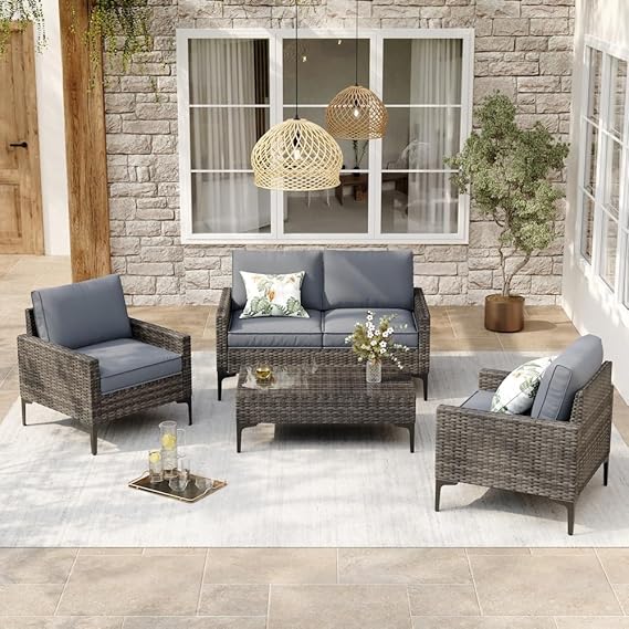 4-Piece Outdoor Patio Conversation Set