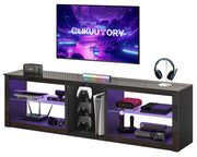 63" LED TV Stand with Glass Shelves