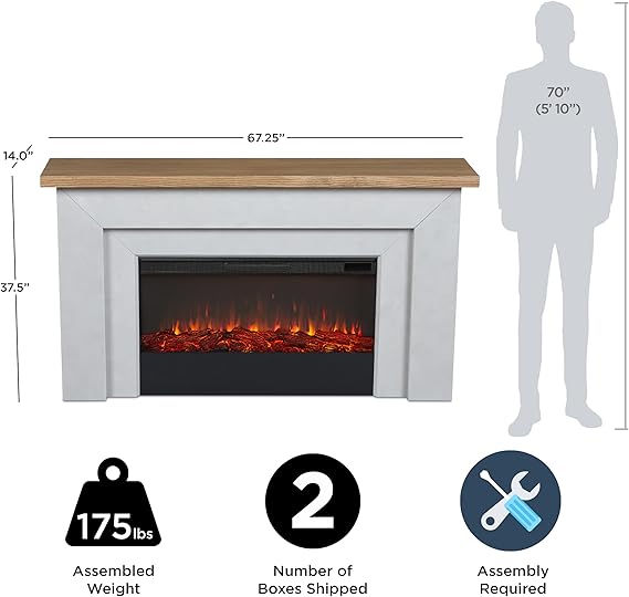 Malie 68" Landscape Electric Fireplace with Mantel