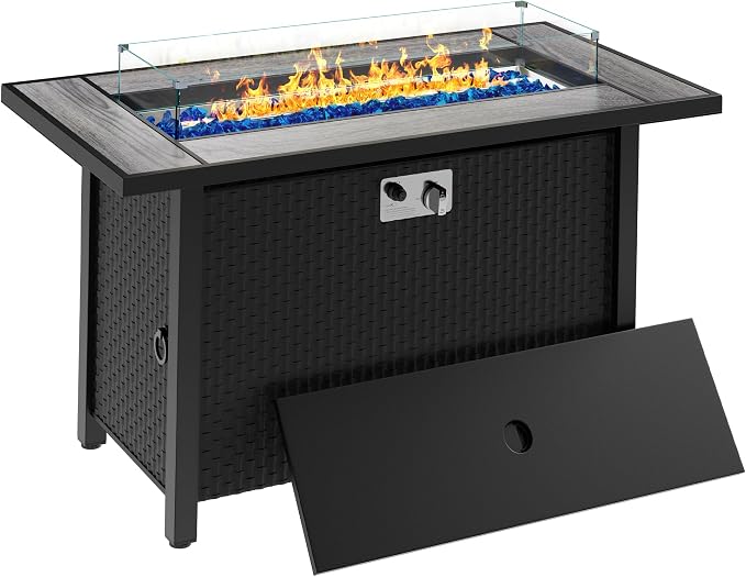 Rectangular Propane Fire Pit Table