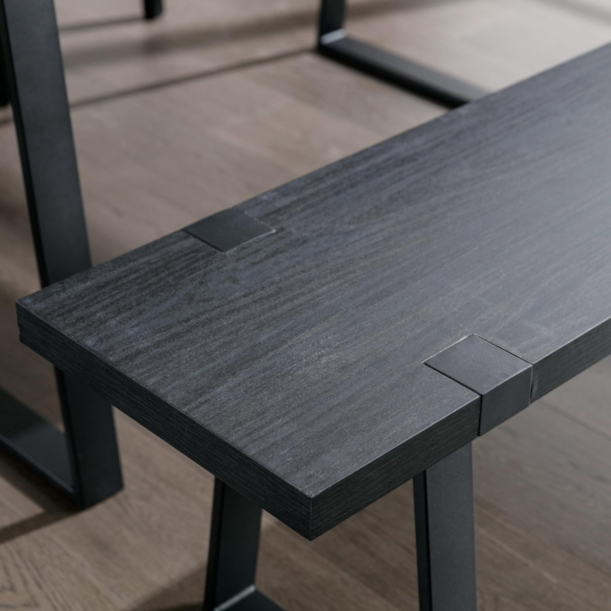 Wood Dining Bench with Metal Legs