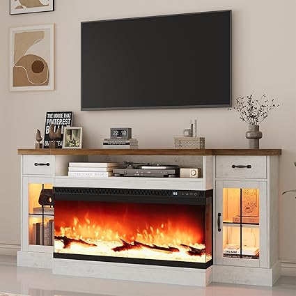 70" Fireplace TV Stand for TVs Up to 80"