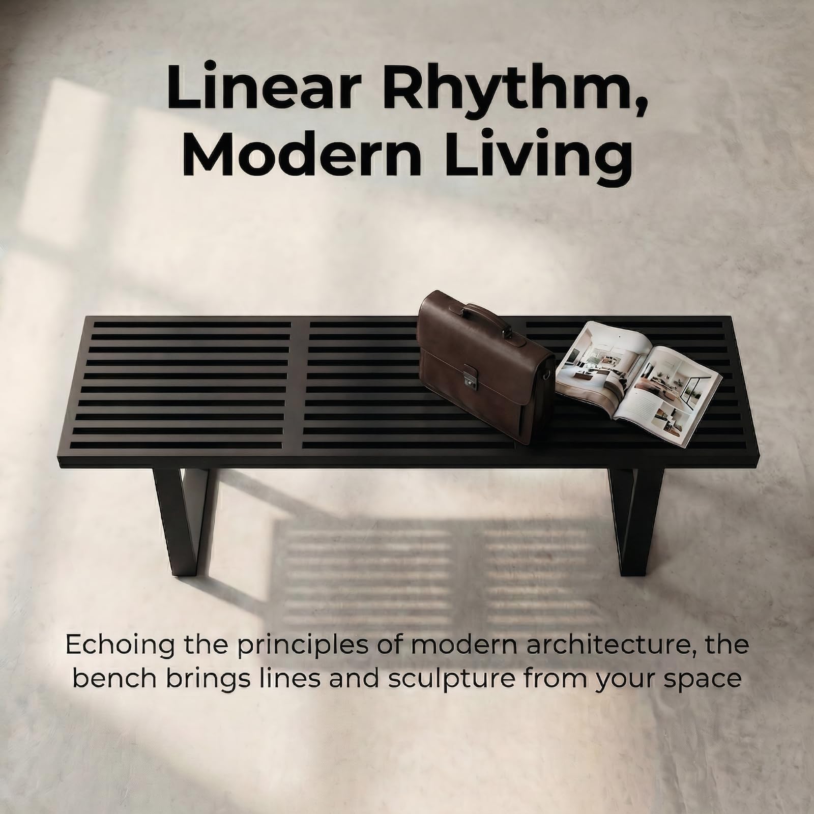 55" Industrial Wood Entryway Bench with Metal Frame