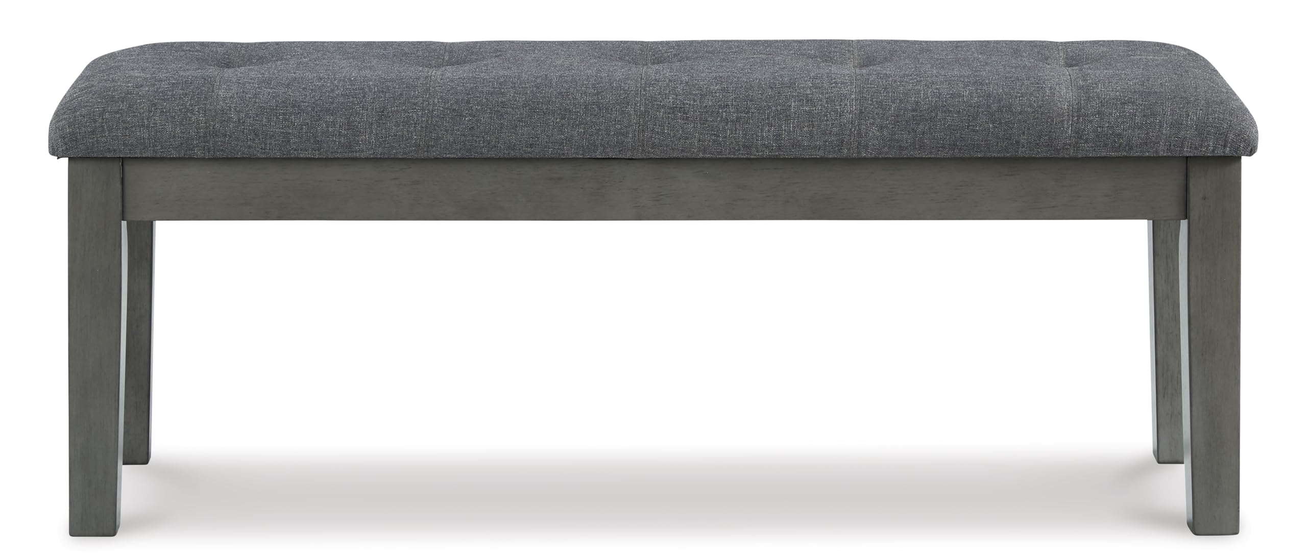 Signature Design by Ashley Hallanden Rustic Tufted Upholstered Dining Room Bench, Gray