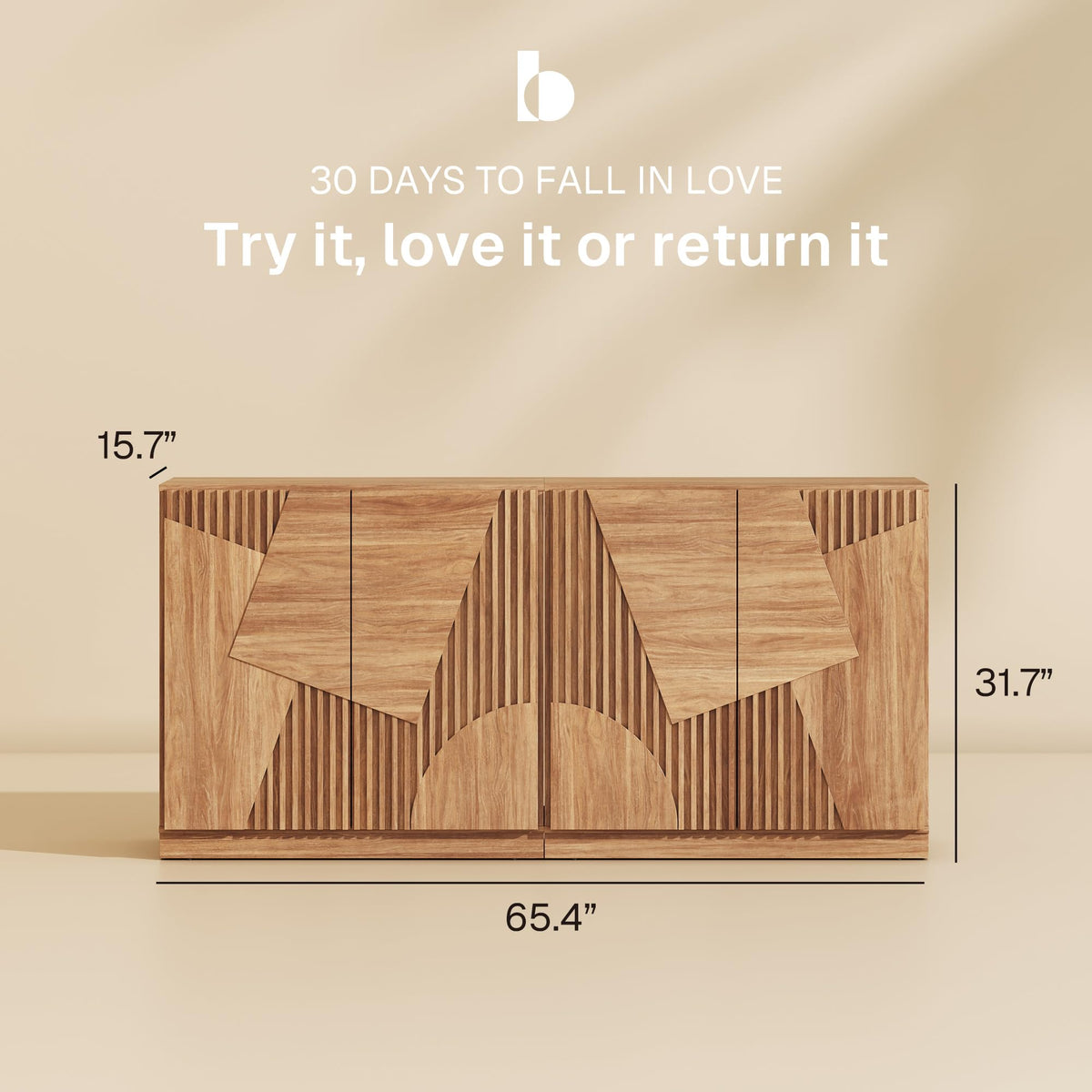 Camel Fluted Modular Sideboard