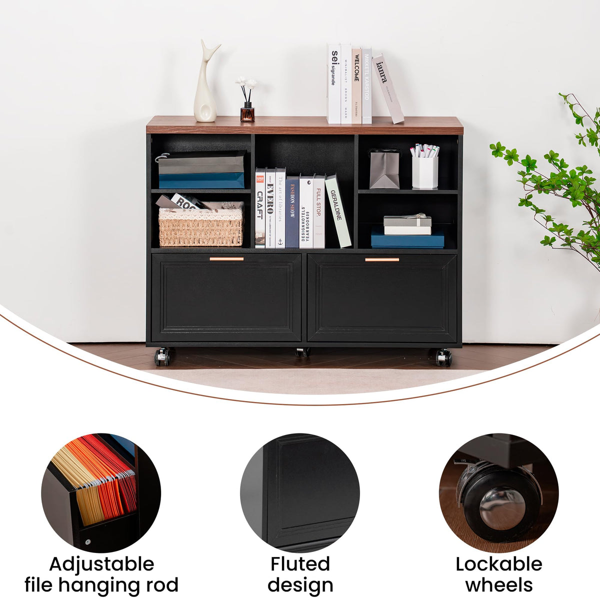 Executive Desk with Mobile File Cabinet