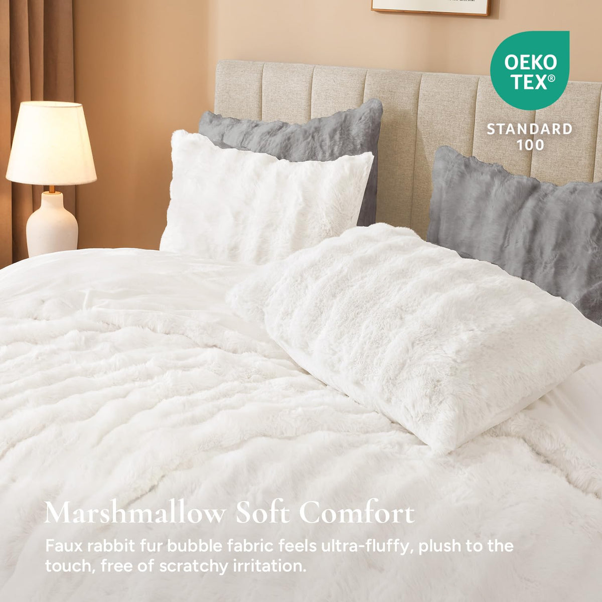 King Faux Fur Comforter Set
