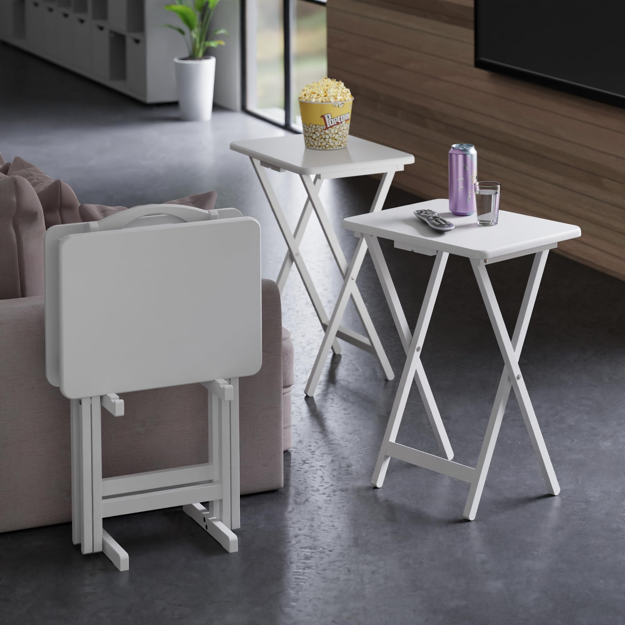 Foldable TV Tray Table – Height & Tilt Adjustable