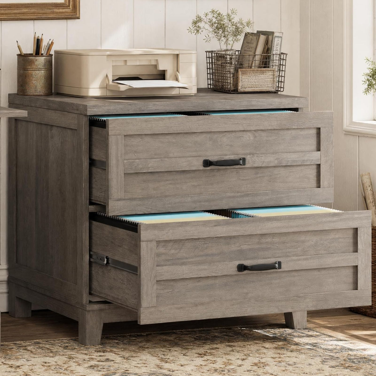 2-Drawer Farmhouse Lateral File Cabinet