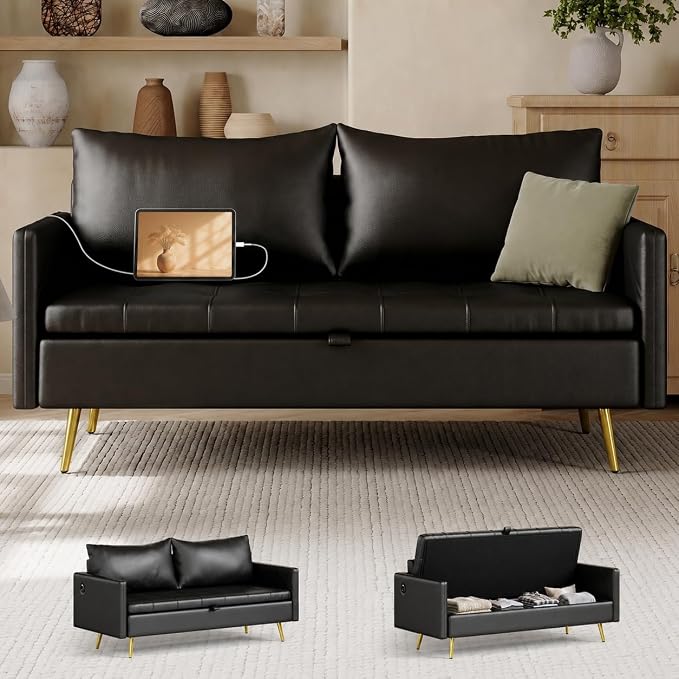 Storage Loveseat with USB Charging