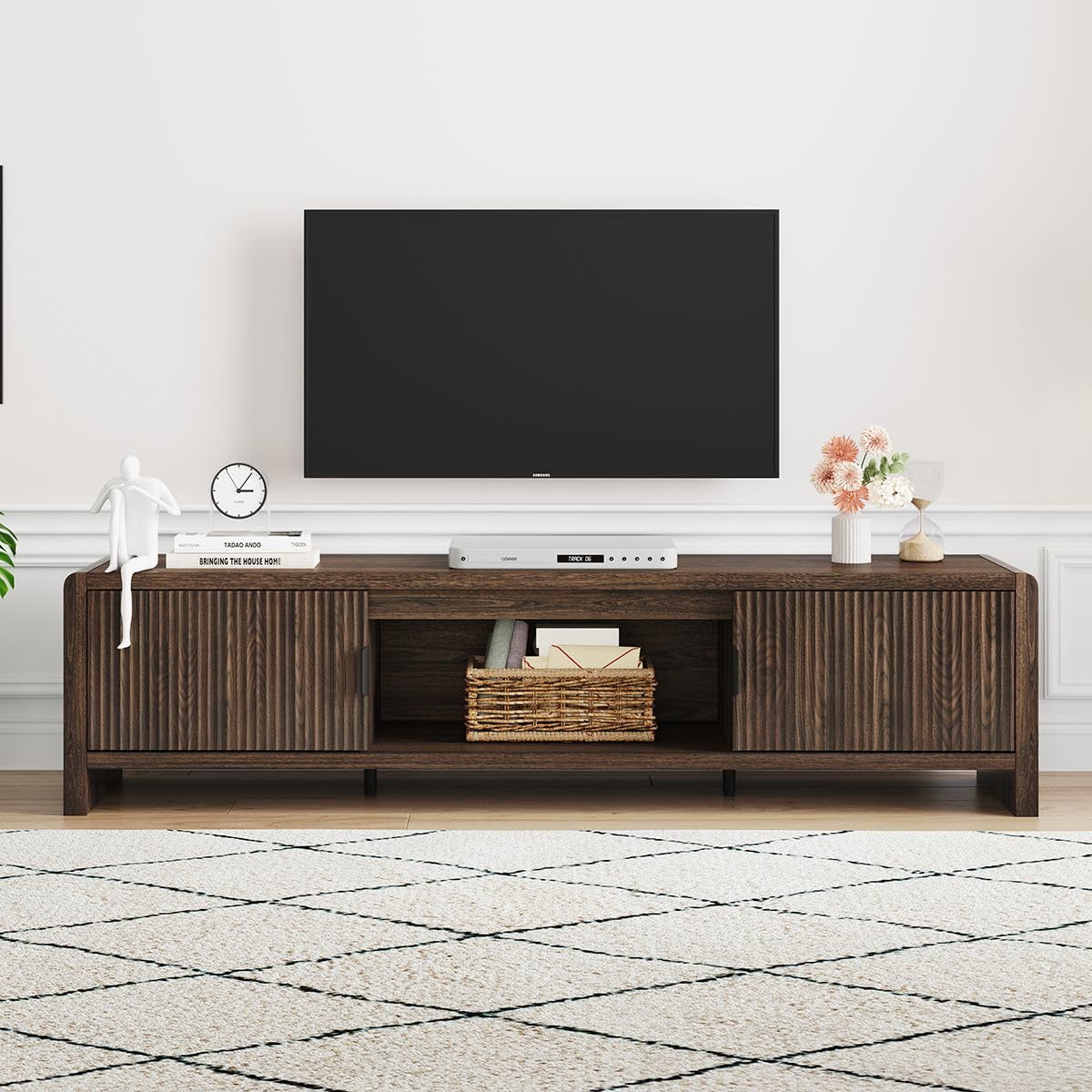 Waveform Fluted-Door TV Stand 63"