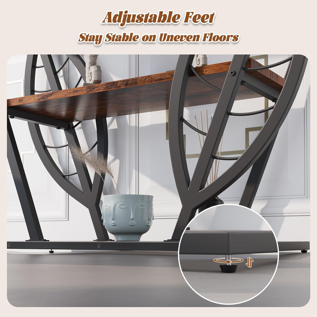 3-Tier Leaf Console Table