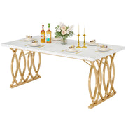 63" Marble Top Dining Table for 4-6