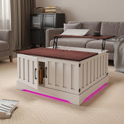 Lift Top Coffee Table with LED & Storage