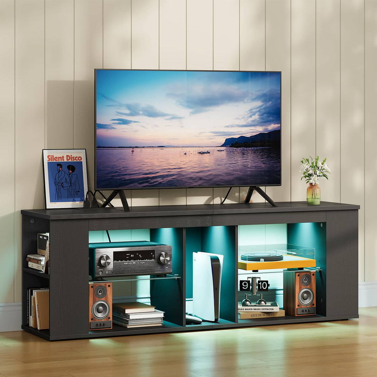 Black LED TV Stand