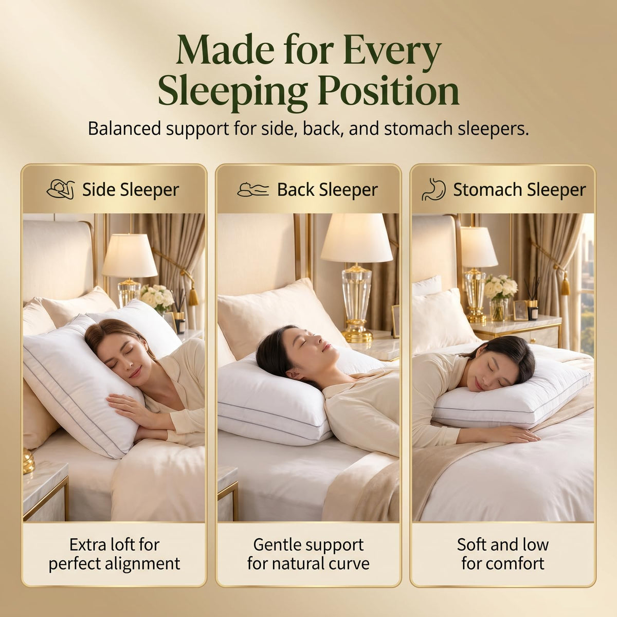 Goose Down Pillows Set of 2, King Size Hotel Quality Sleeping Pillows