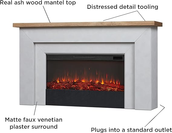 68" Landscape Electric Fireplace with Mantel