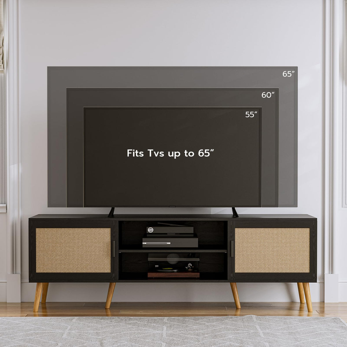 Rattan Door TV Stand