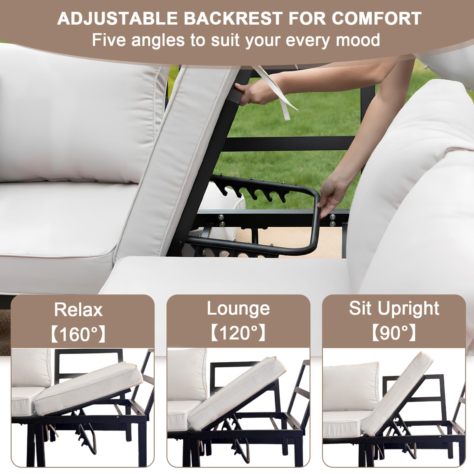 4-Piece L-Shaped Patio Sectional Sofa Set