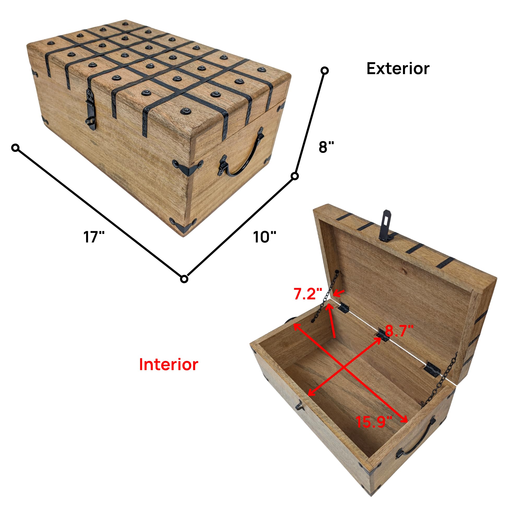 Handmade Pirate Treasure Chest – Wooden Storage Box