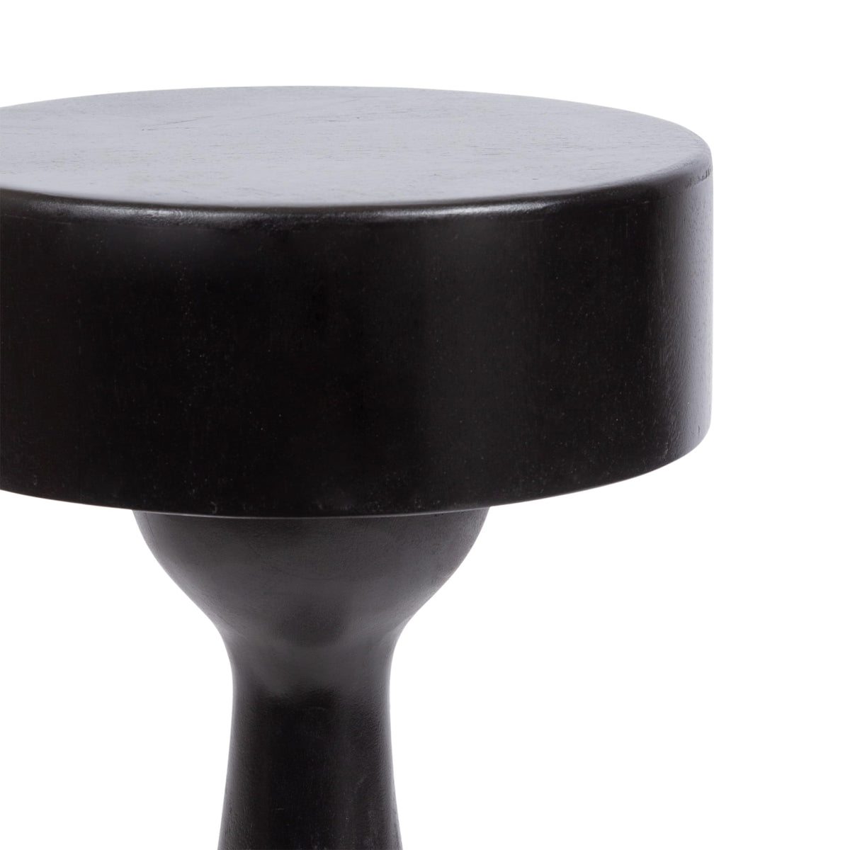 Kate and Laurel Solbrett Modern Sophisticated Round Drink Table; 10 x 10 x 22; Black; Contemporary Sculptural Bedroom Nightstand with Unique Pedestal Table Design for Use as Indoor Plant Stand