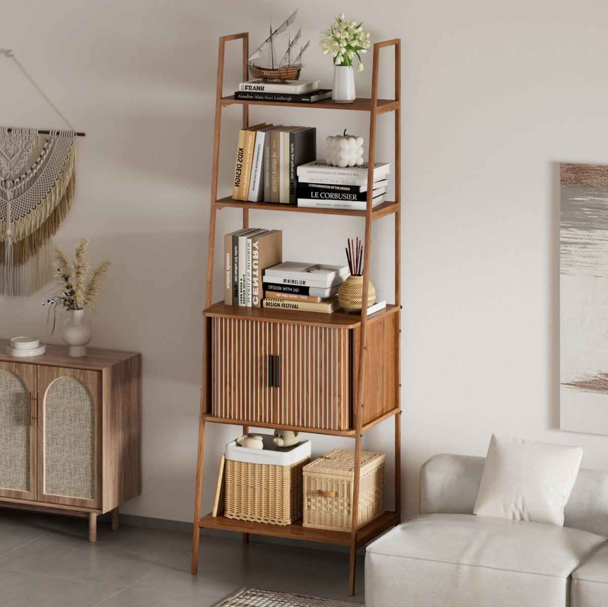 4-Tier Bookshelf with Drawer