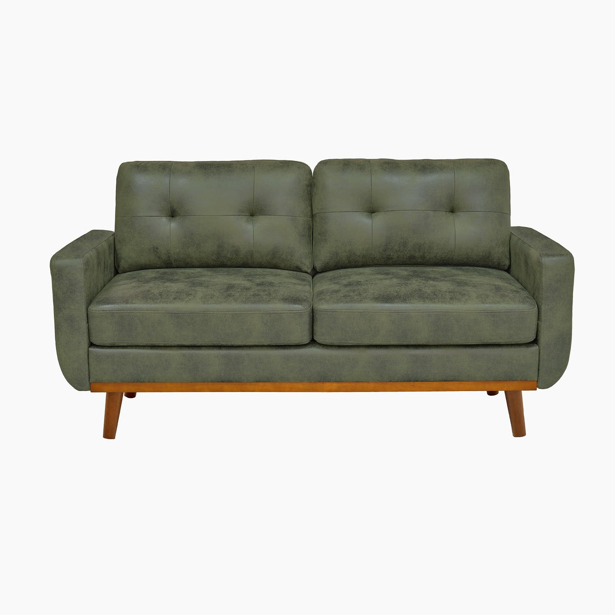 Olive Green Tufted Loveseat