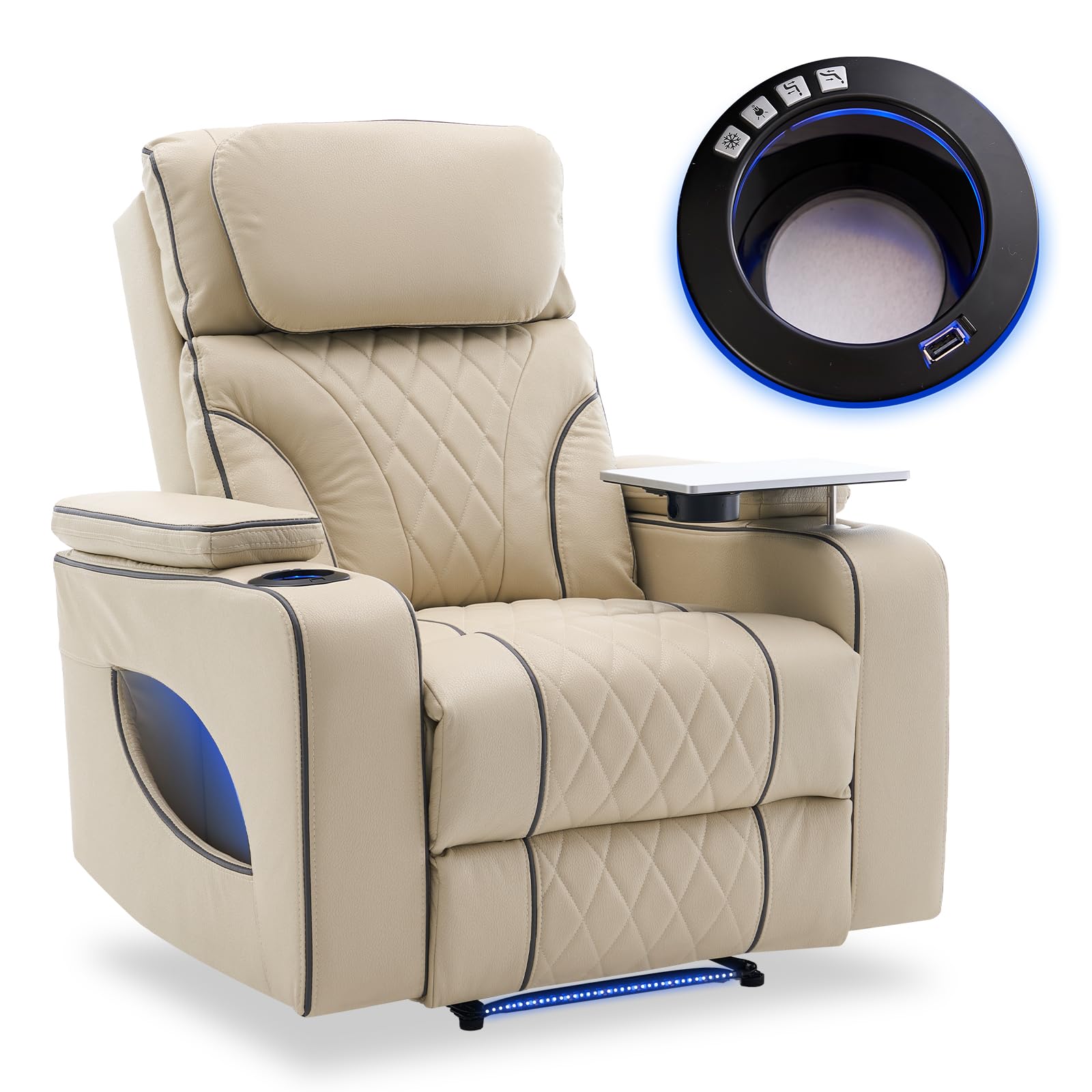 Power Recliner Chair with Massage, Heat & Cooling Cup Holder