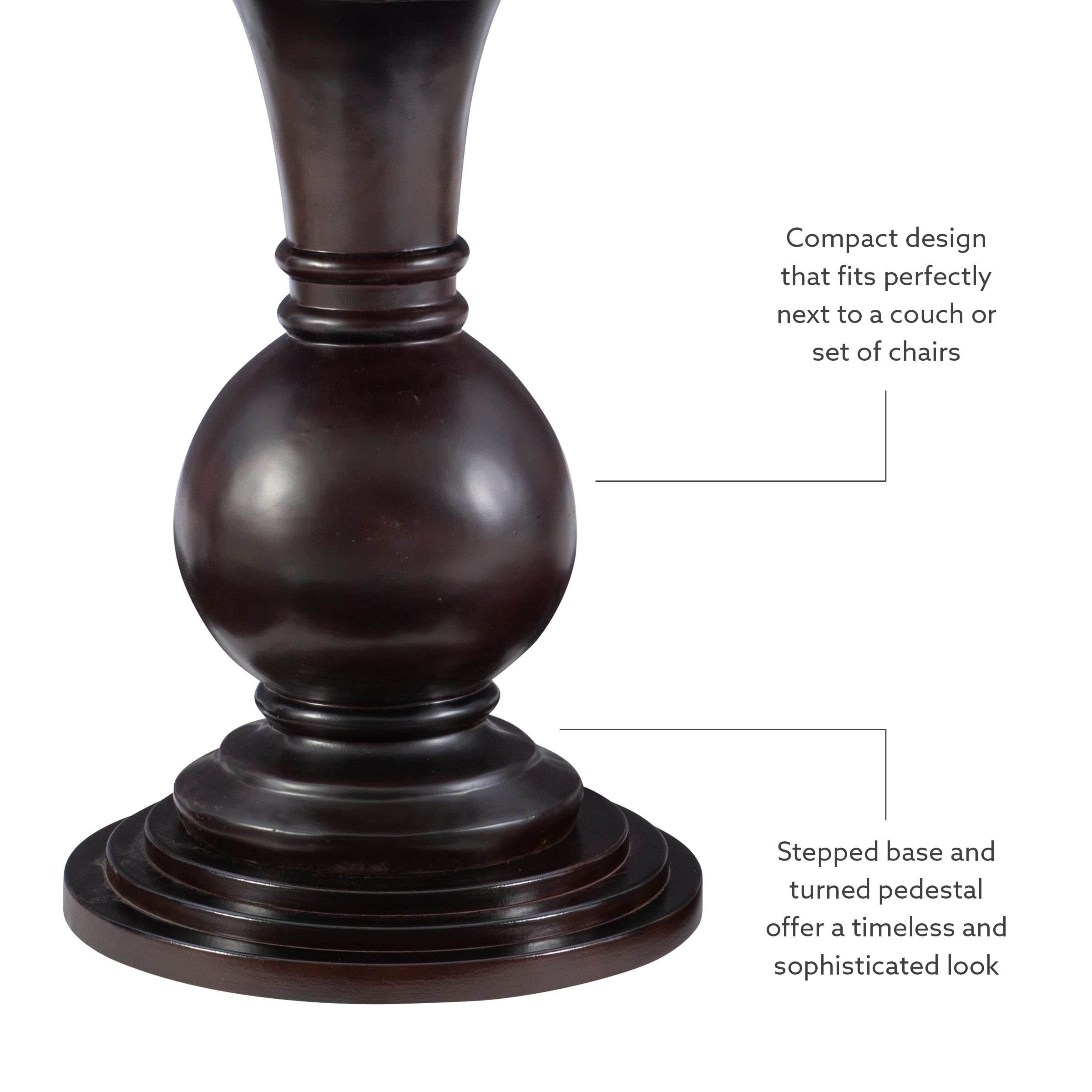 Espresso Round Accent Table