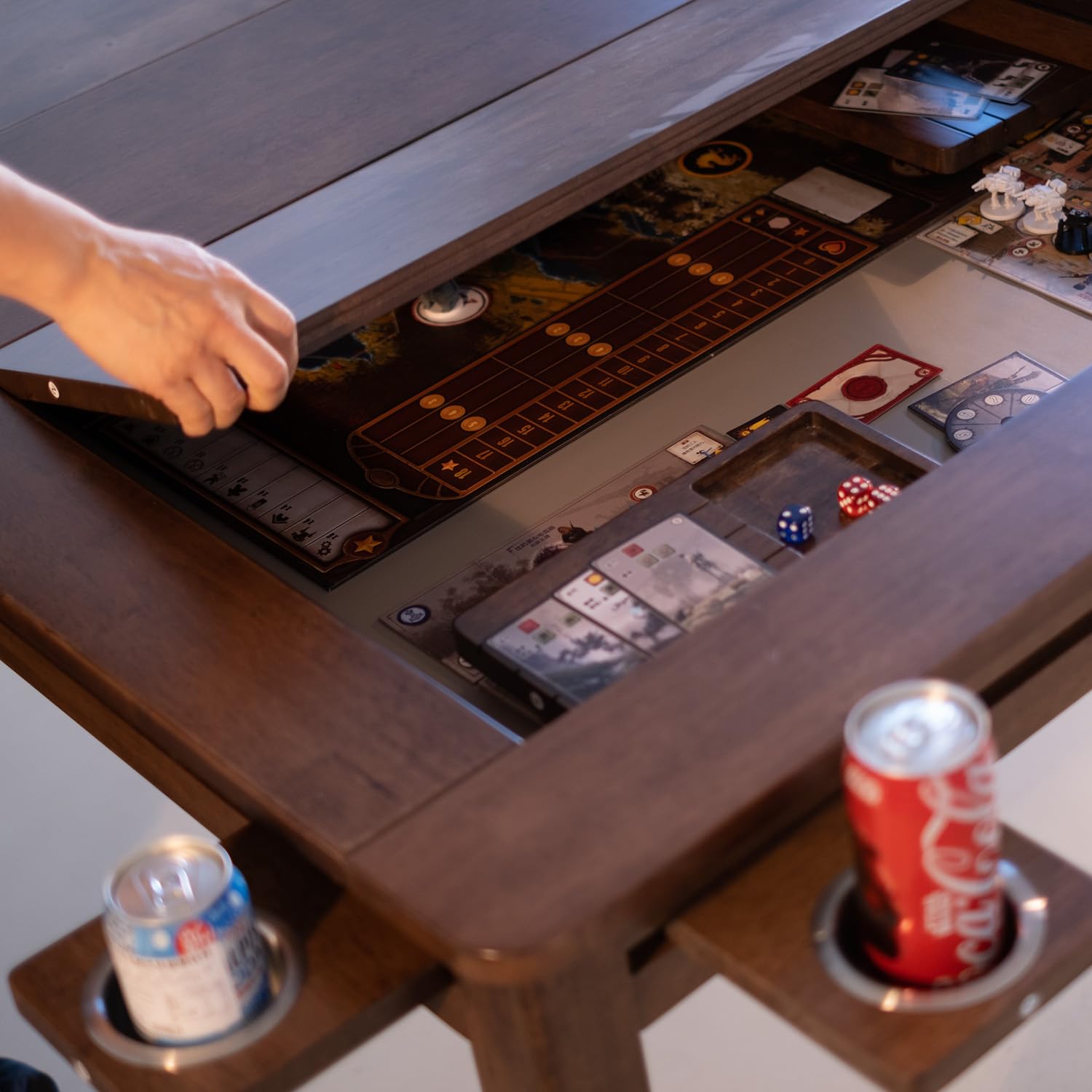 Solid Wood Dining & Gaming Table with Removable Top