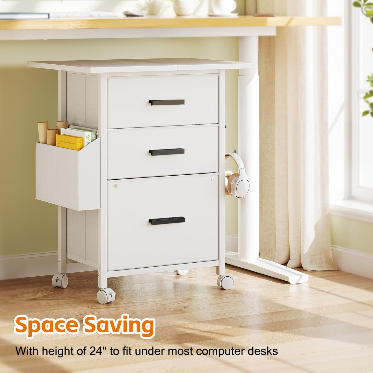 3-Drawer Mobile File Cabinet