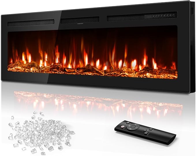 Electric Fireplace Insert – Wall Recessed & Wall Mounted, 50"/60", 750/1500W