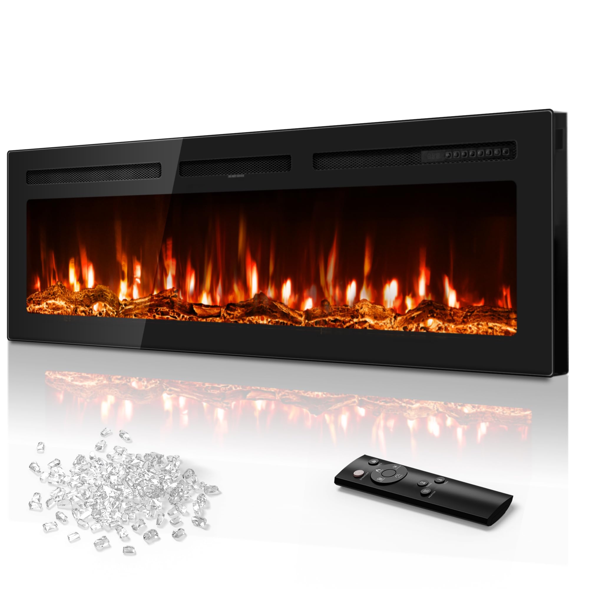 Wall-Mounted Recessed Electric Fireplace