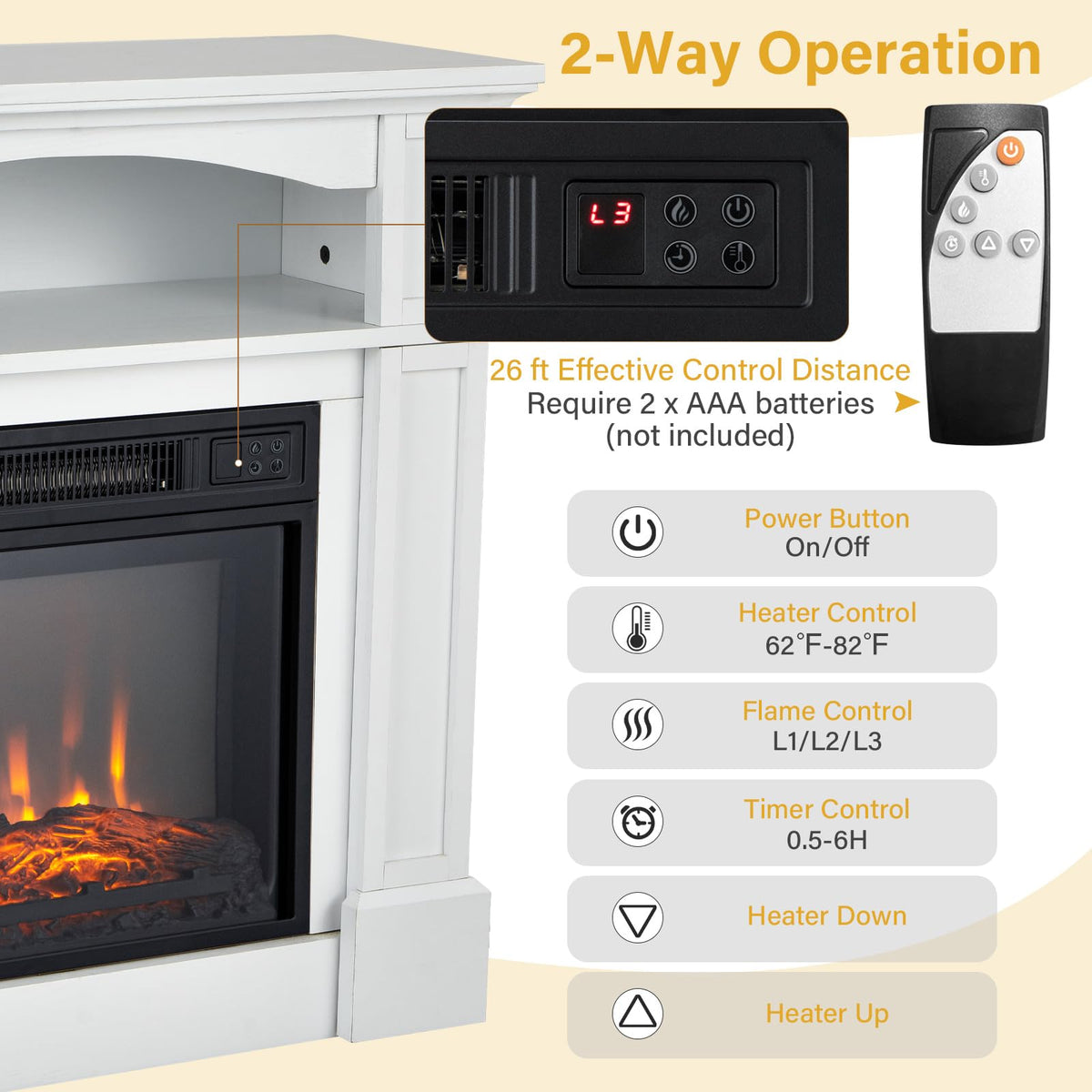 Electric Fireplace with Mantel