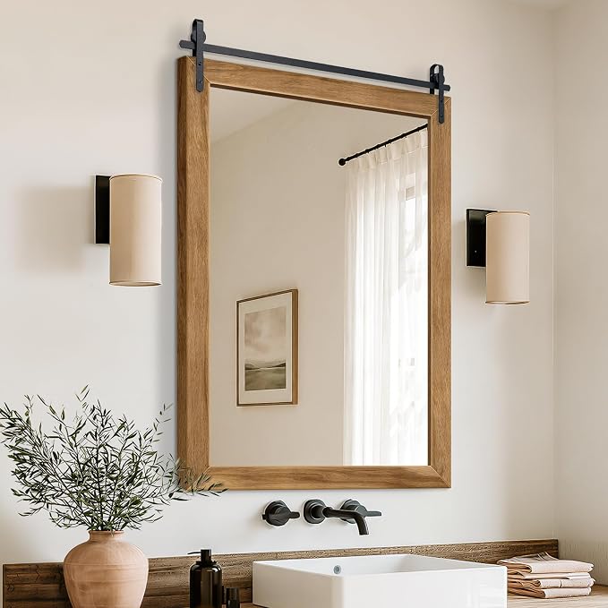 Rustic Barn Door Wall Mirror