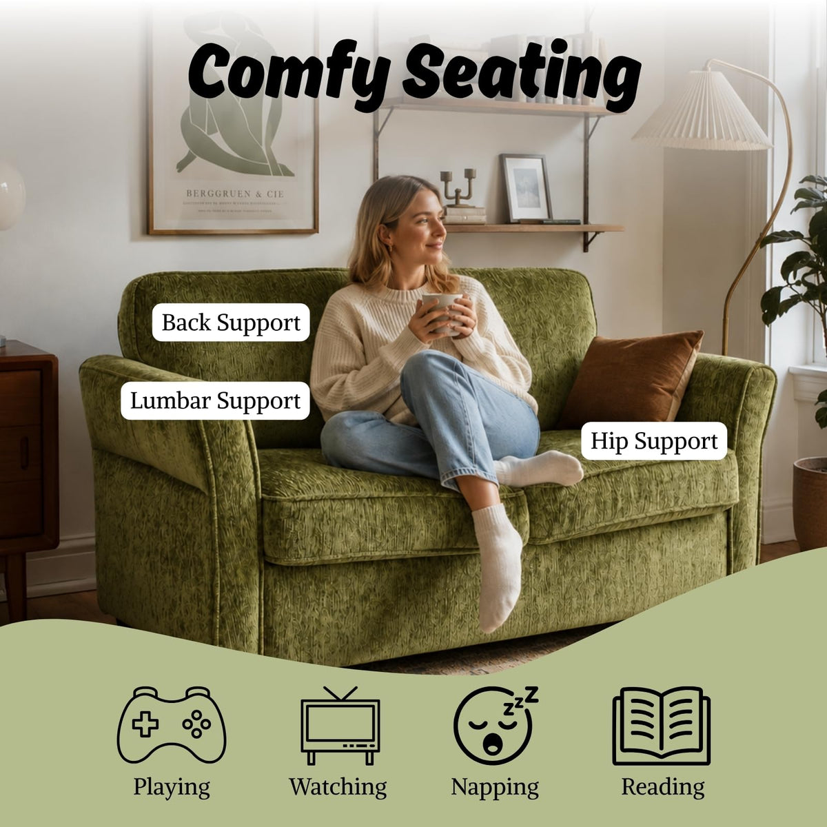 Chenille Loveseat Sofa