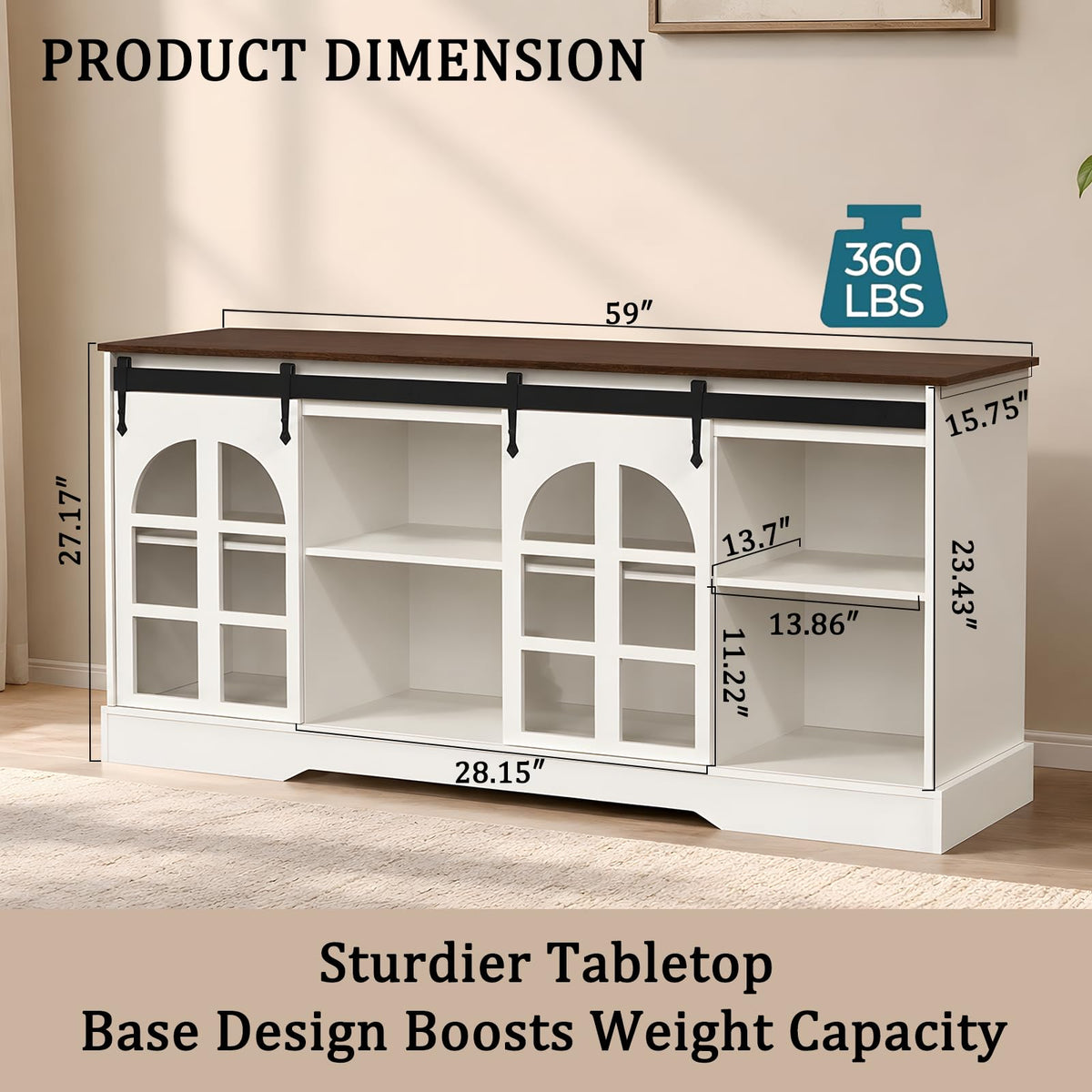 AnSafity 65 Inch TV Stand for Living Room, Farmhouse Entertainment Center