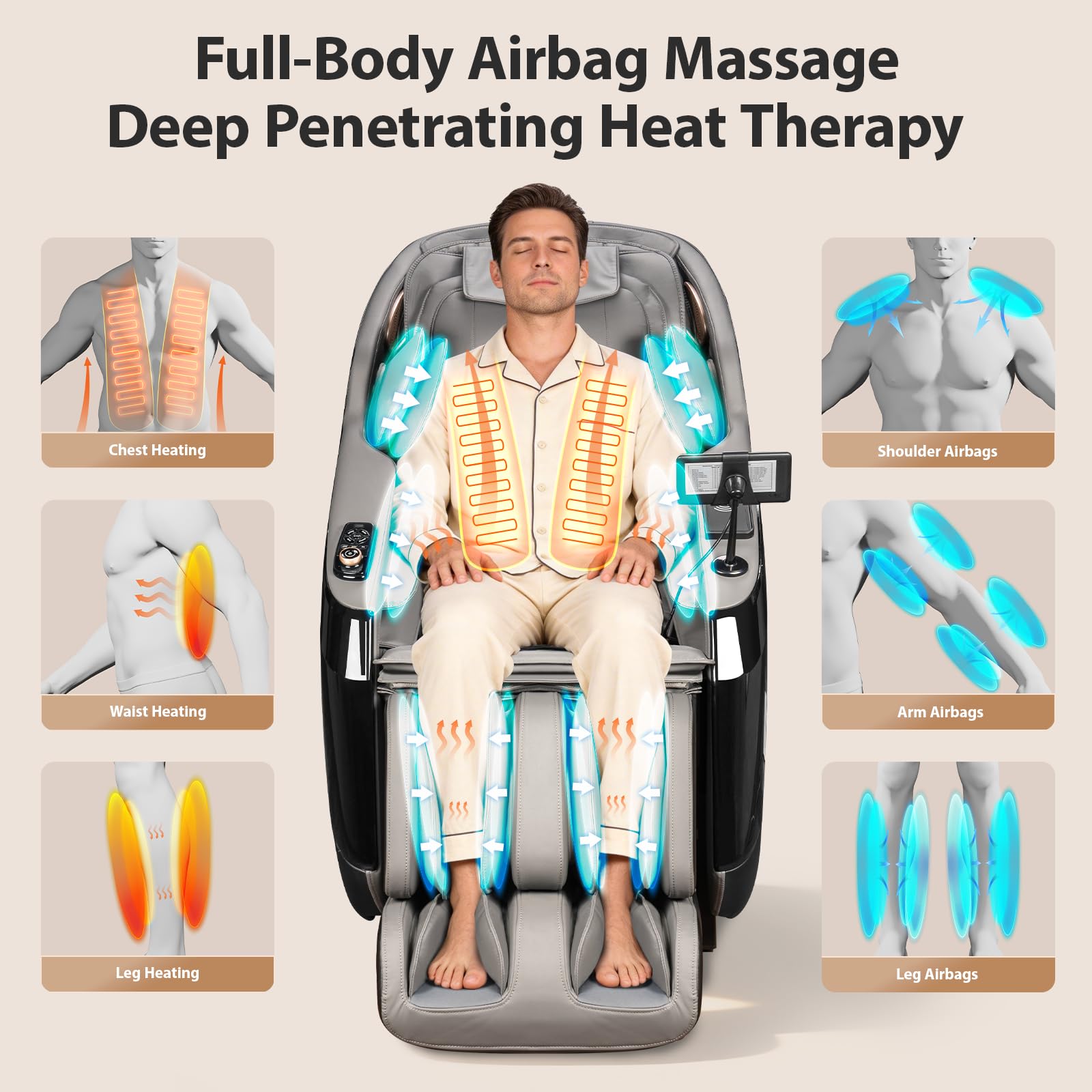 4D Massage Chair with SL-Track & Zero Gravity Recliner
