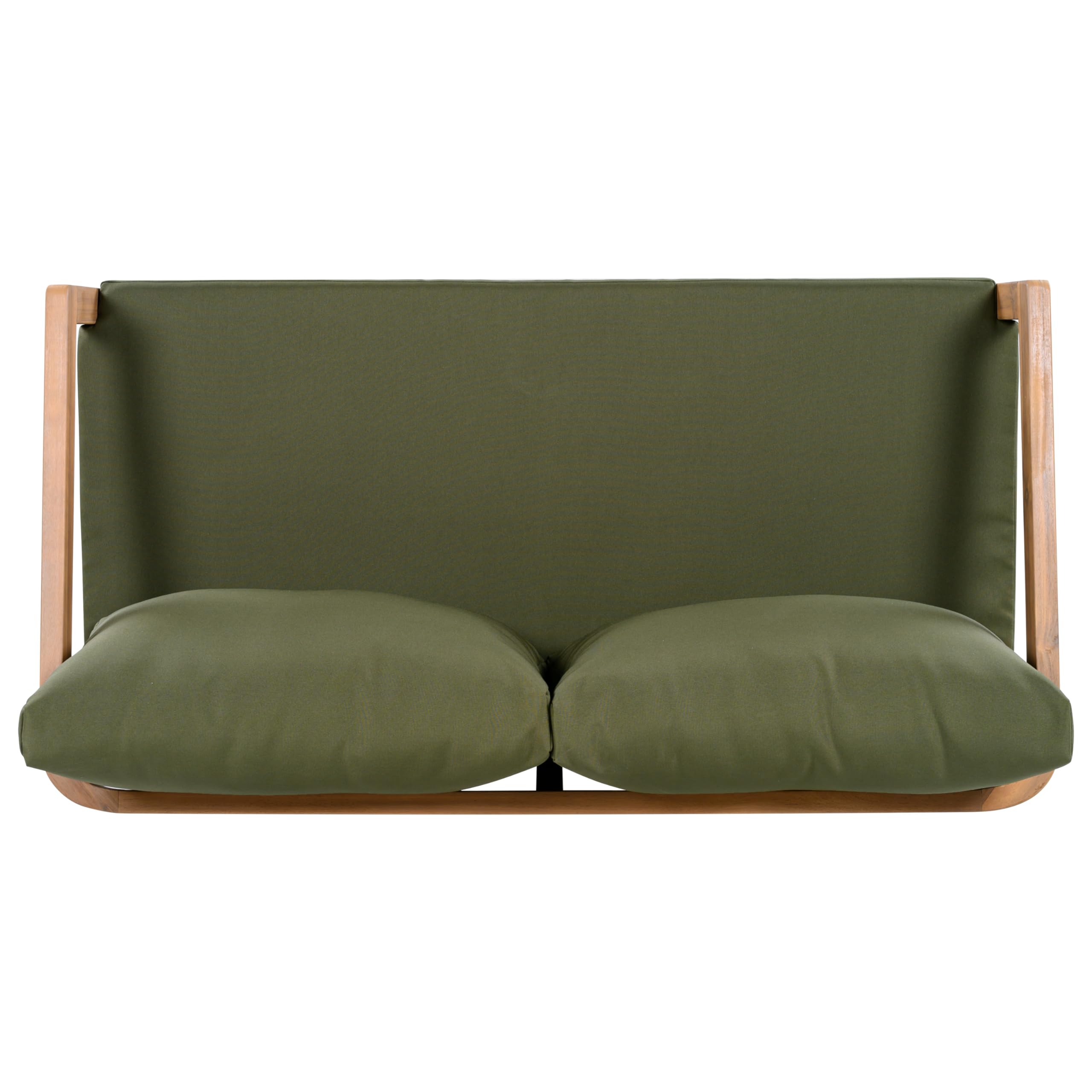 Acacia Wood Outdoor Loveseat Sofa with Removable Cushions