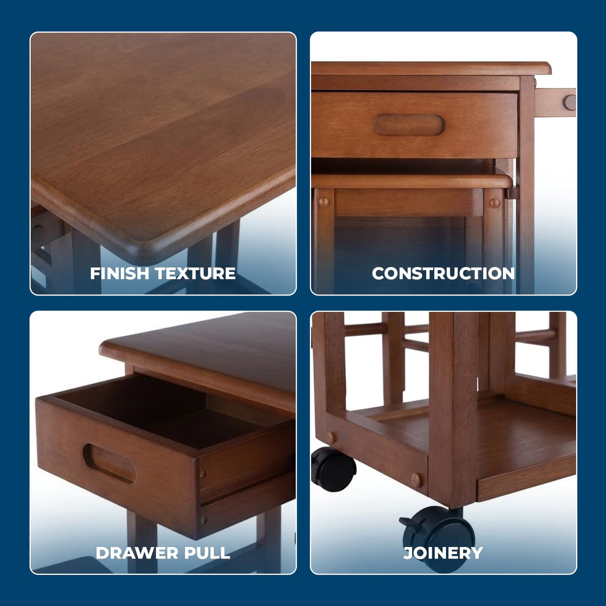 Winsome Wood Suzanne Kitchen, Square, Teak
