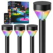 Smart Landscape Path Lights – Multi-Zone, Color-Changing, 4-Pack