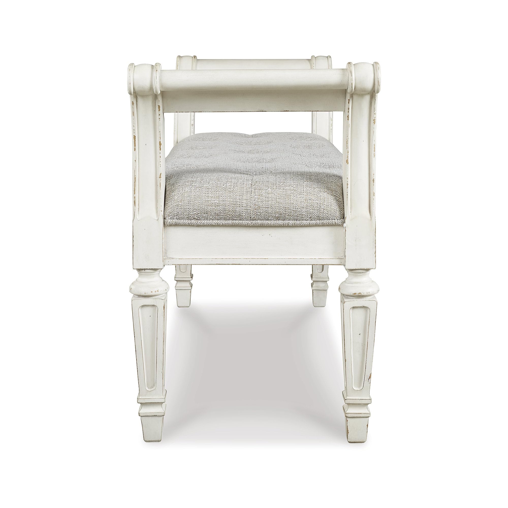 Tufted Accent Bench with Scrolled Arms