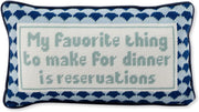 Needlepoint Throw Pillow – Blue, 8" x 14"