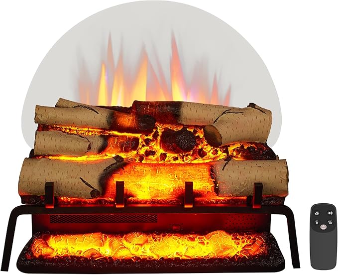 Electric Fireplace Log Insert with Heater