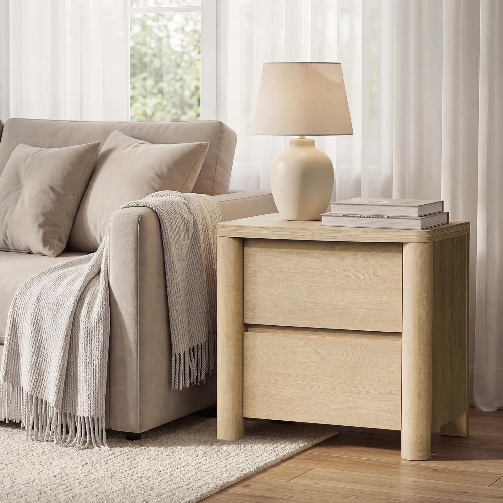 Nightstand Set of 2 with Drawers