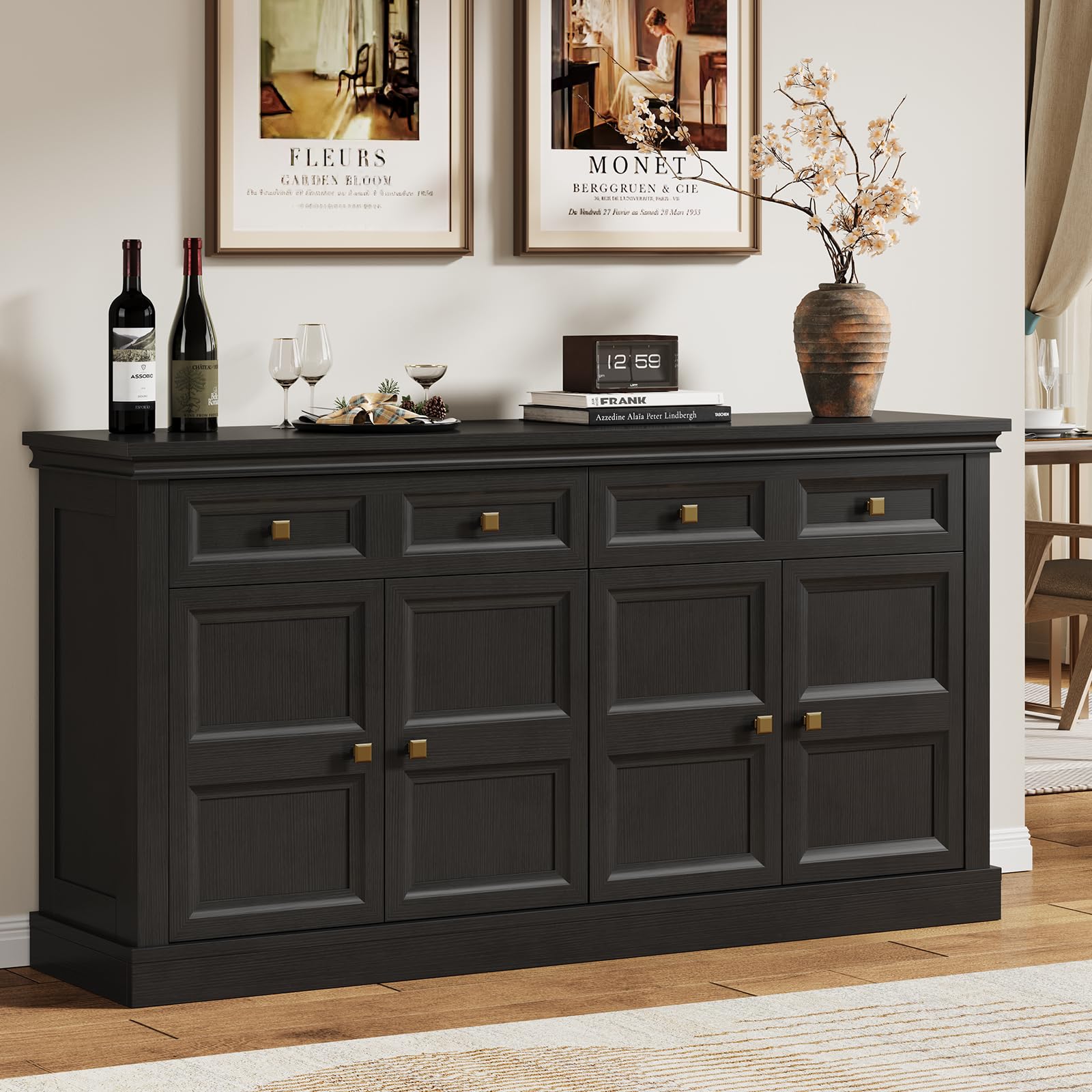 63" Buffet Cabinet with Storage & Drawers