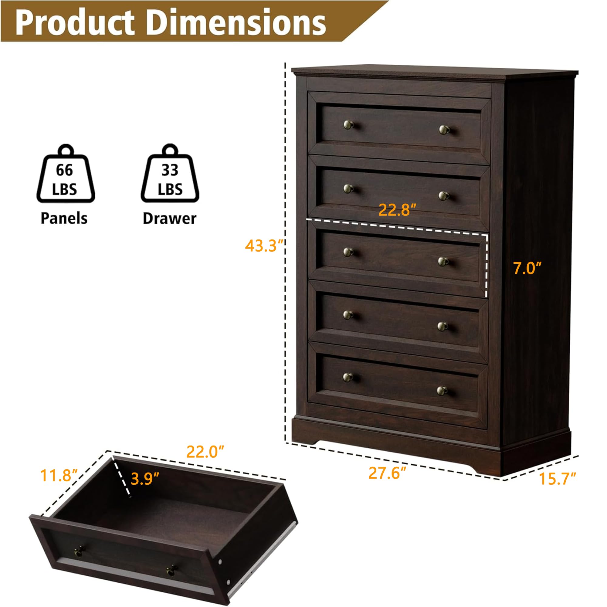 Farmhouse Bedroom Dresser Set of 4 with Charging Nightstand