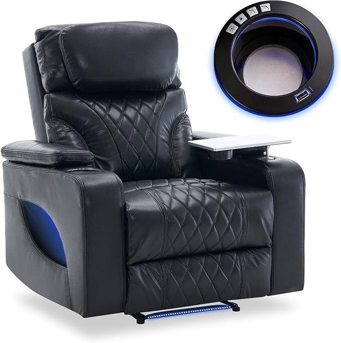 Power Recliner Chair with Massage, Heat & Cooling Cup Holder