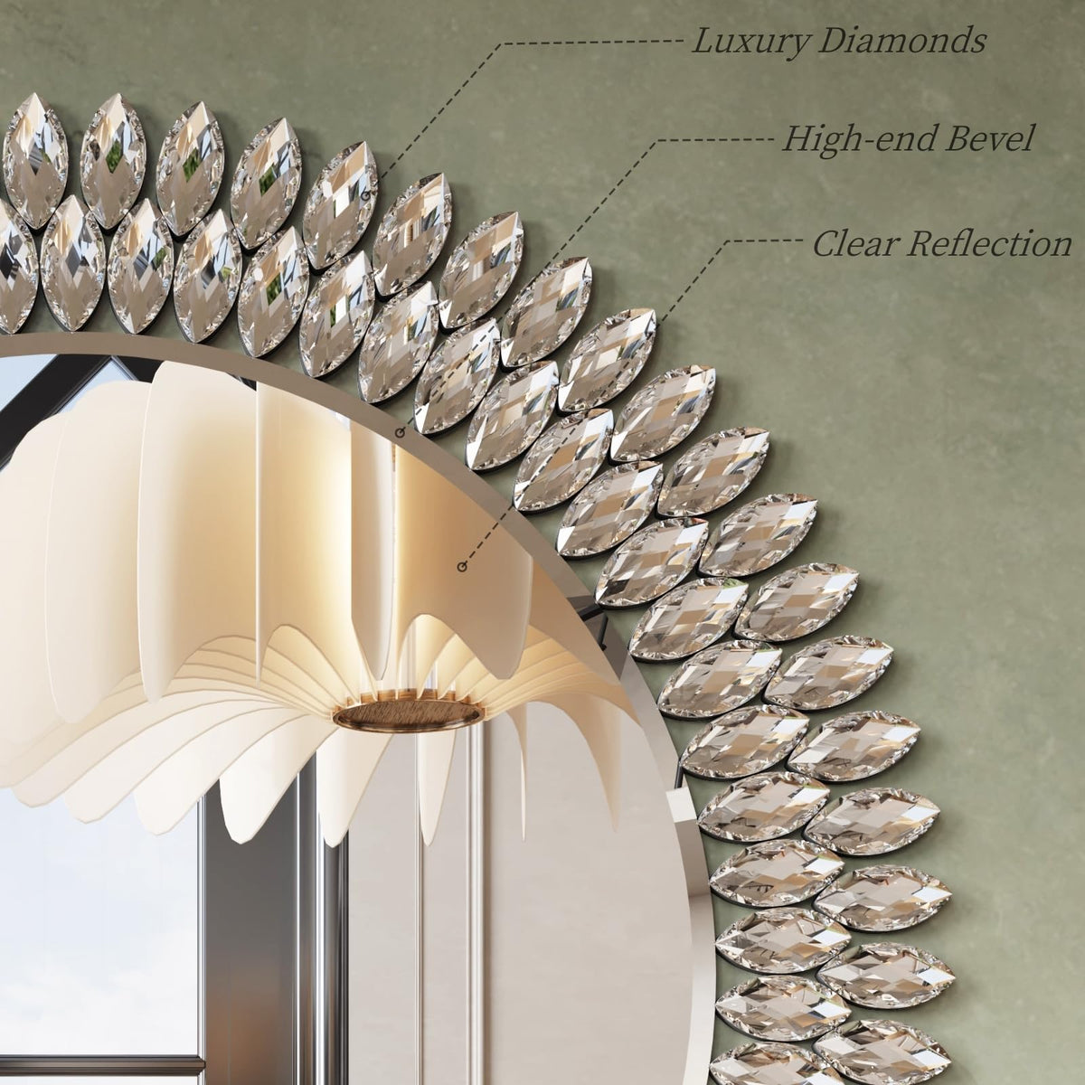 Round Jeweled Wall Mirror