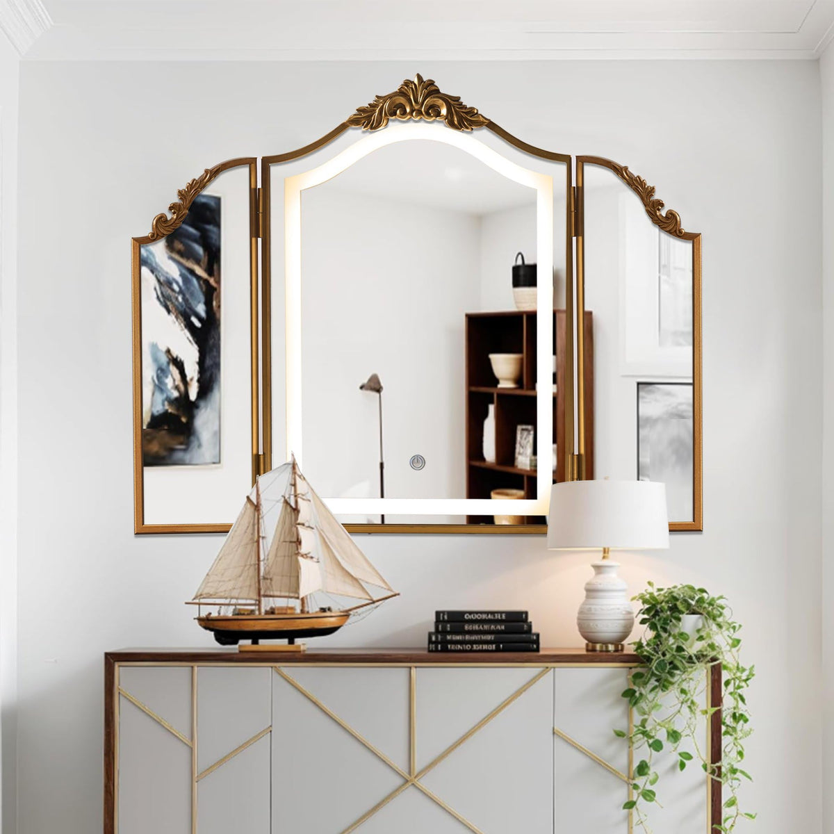 Antique Gold LED Vanity Mirror